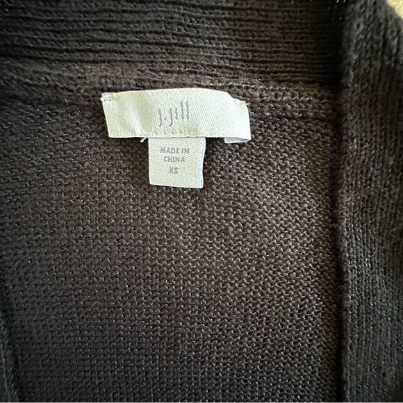 J.Jill ~ Linen Blend ~ Black open front long sleeveless cardigan ~ size XS - Picture 12 of 12